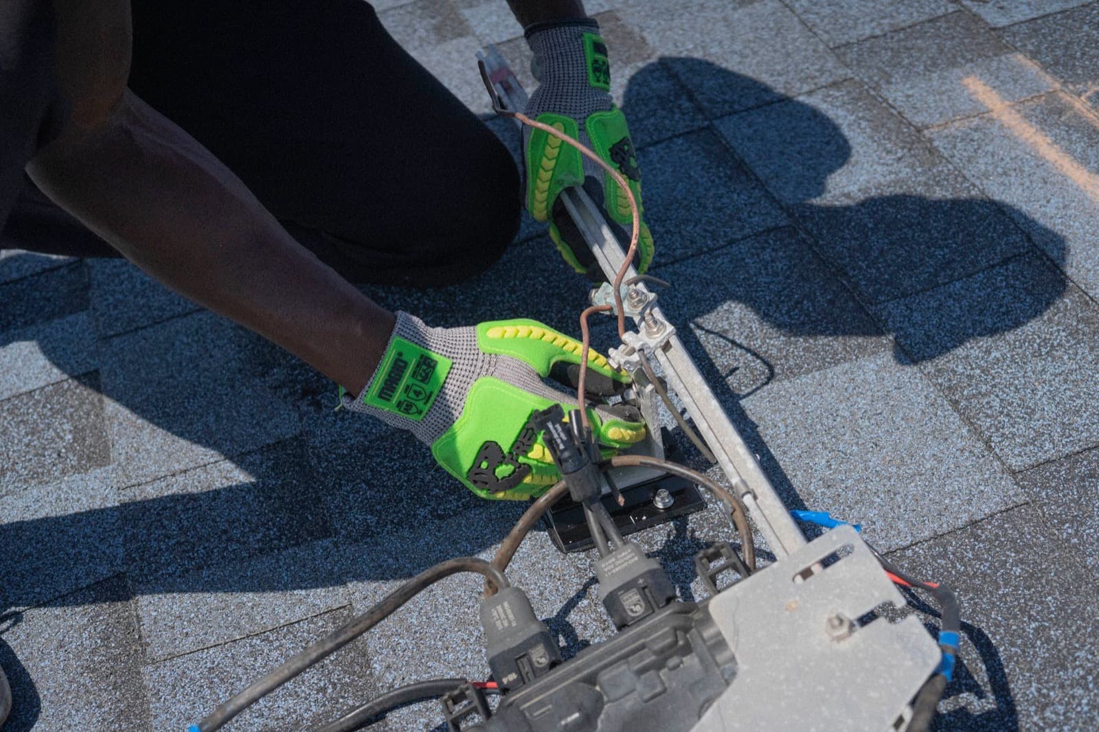 Electrician fitting a socket