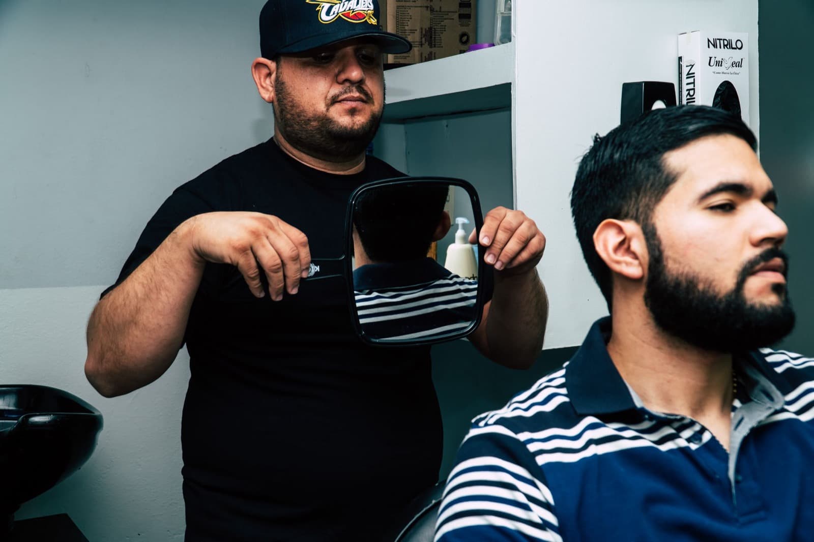 Barber at work