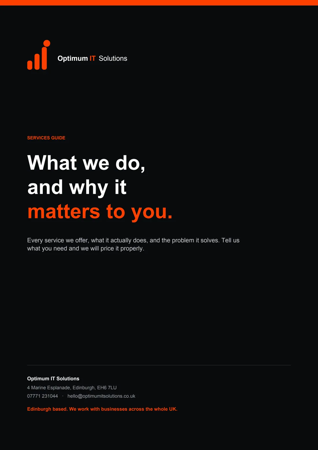 Optimum IT Solutions services guide — page 1 of 15